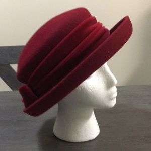 Bloomingdale’s vintage red wool hat